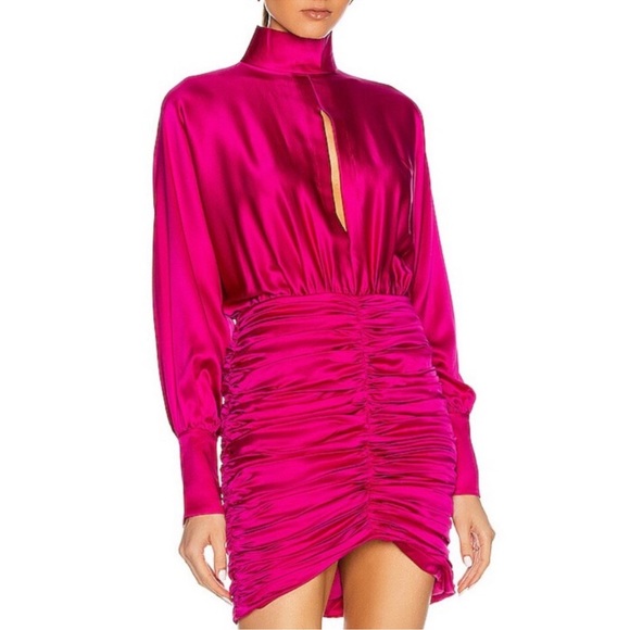 RETROFETE Silk Barbara Mini Dress in Orchid Pink size XS NEW $695 - Picture 3 of 16